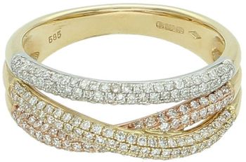 Złoty pierścionek próby 925 z 207 diamentami o łącznej masie 0,63 ct, czystość SI, barwa H. Waga 4,52 g. Elegancka biżuteria z certyfikatem autentyczności.1.jpg